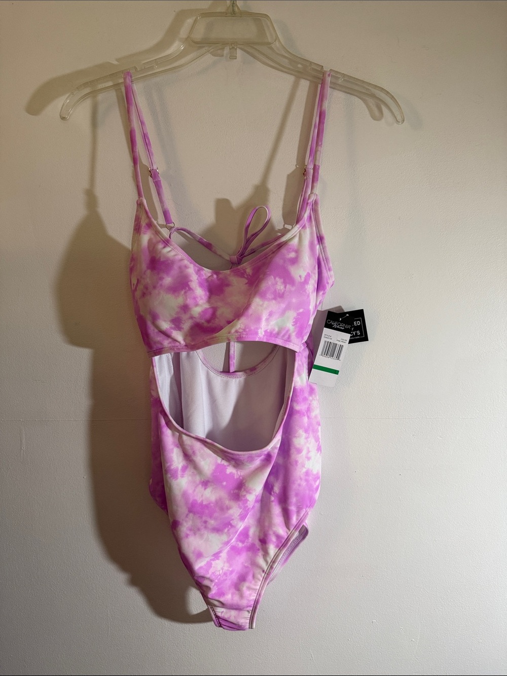 California Waves Girls Pink Tie-Dye One-Piece Swimsuit with Front Cutout